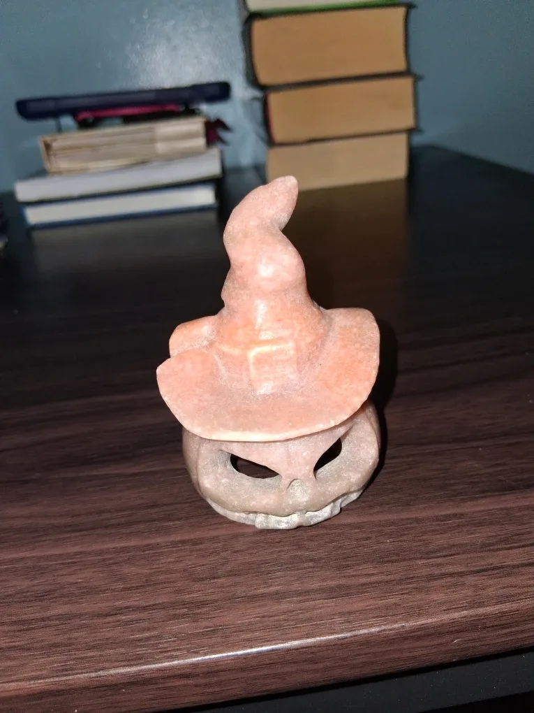 Calcite or Aventurine Pumpkin Witch Figurine image indicator(3)