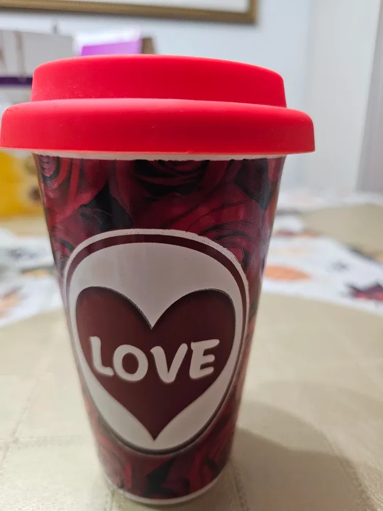 LOVE Rose Pattern Travel Mug