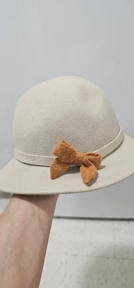 Beige Fedora Hat with Brown Bow image indicator(2)