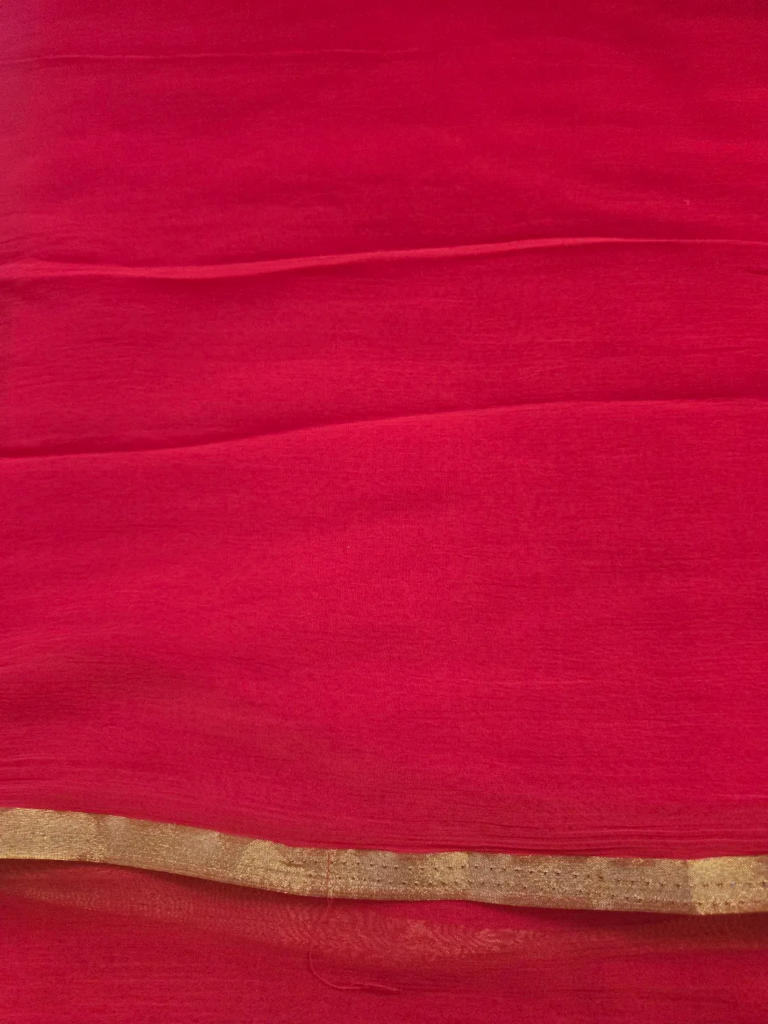 Red Sari Blouse with Gold Accents image indicator(2)