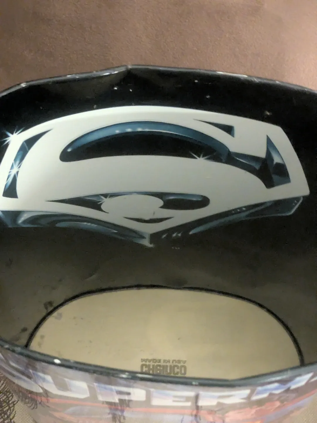 Superman wastebasket image indicator(3)