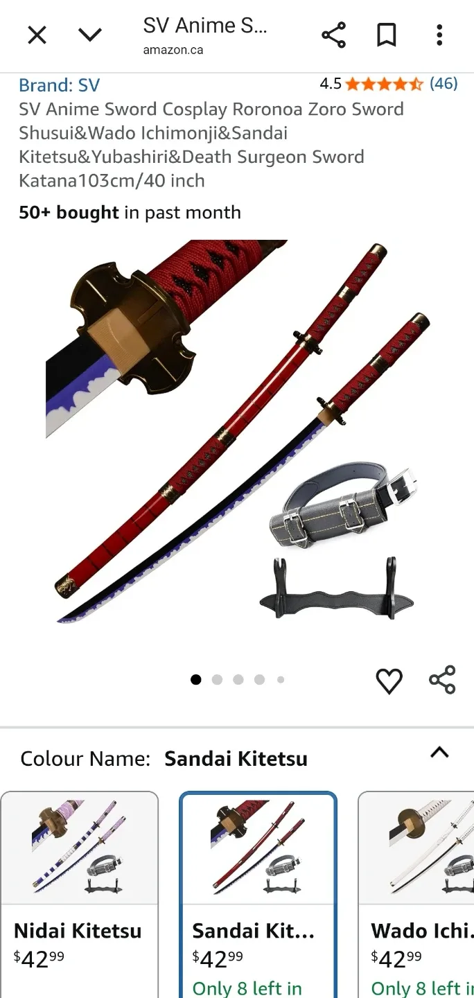 Anime Sword Cosplay Roronoa Zoro Sword - New thumbnail