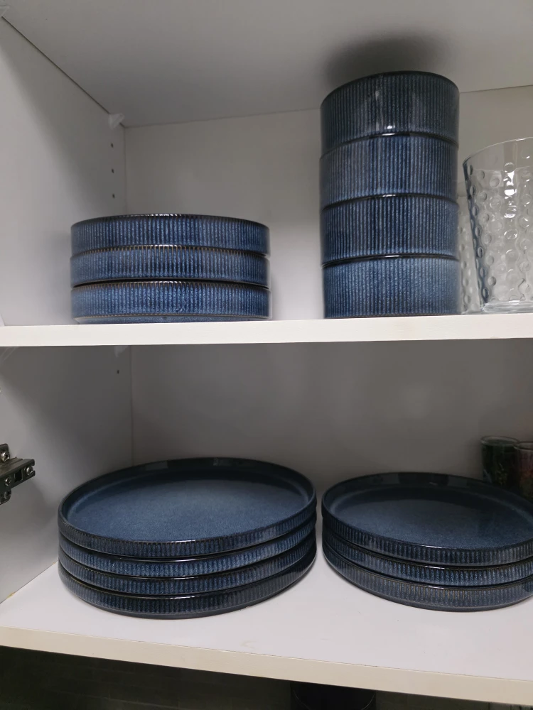 Blue Ceramic Dinnerware Set (16 piece)