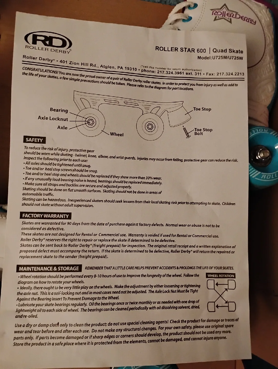 ROLLER DERBY ROLLER STAR 600 QUAD SKATES, WOMEN'S SIZE 8 image indicator(7)