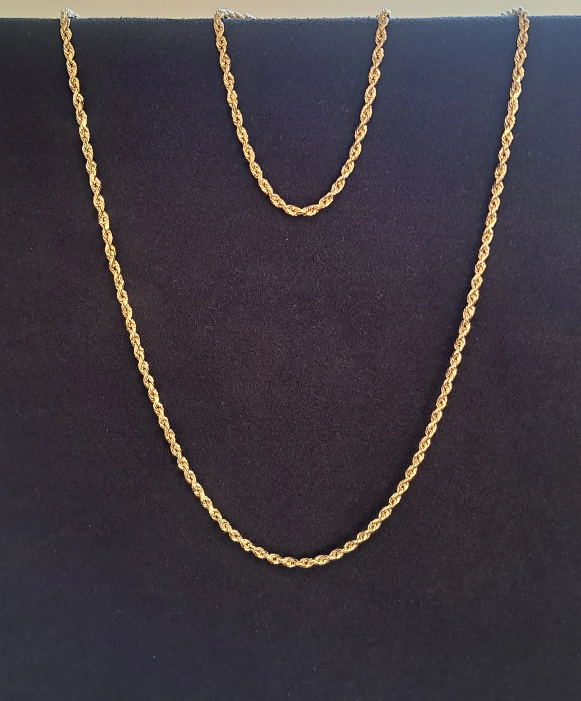 10K Gold Rope Chain & Bracelet Set thumbnail