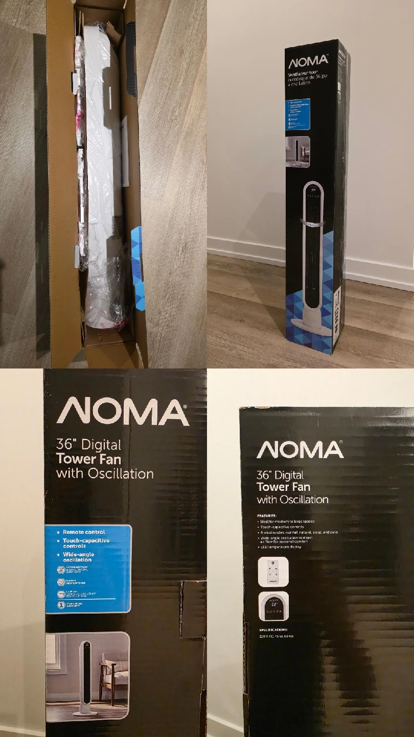 NOMA 4-Speed LED Tower Fan with Remote - photo 2