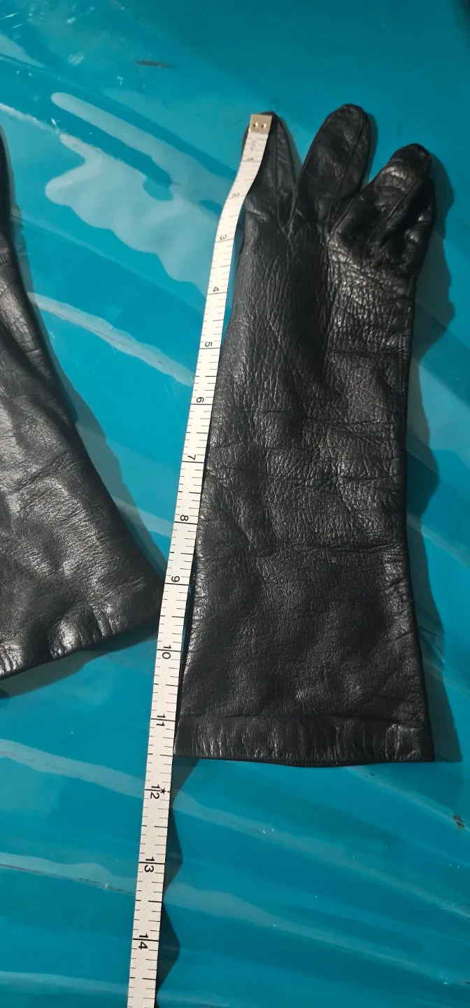 Long Leather Gloves - Black image indicator(5)