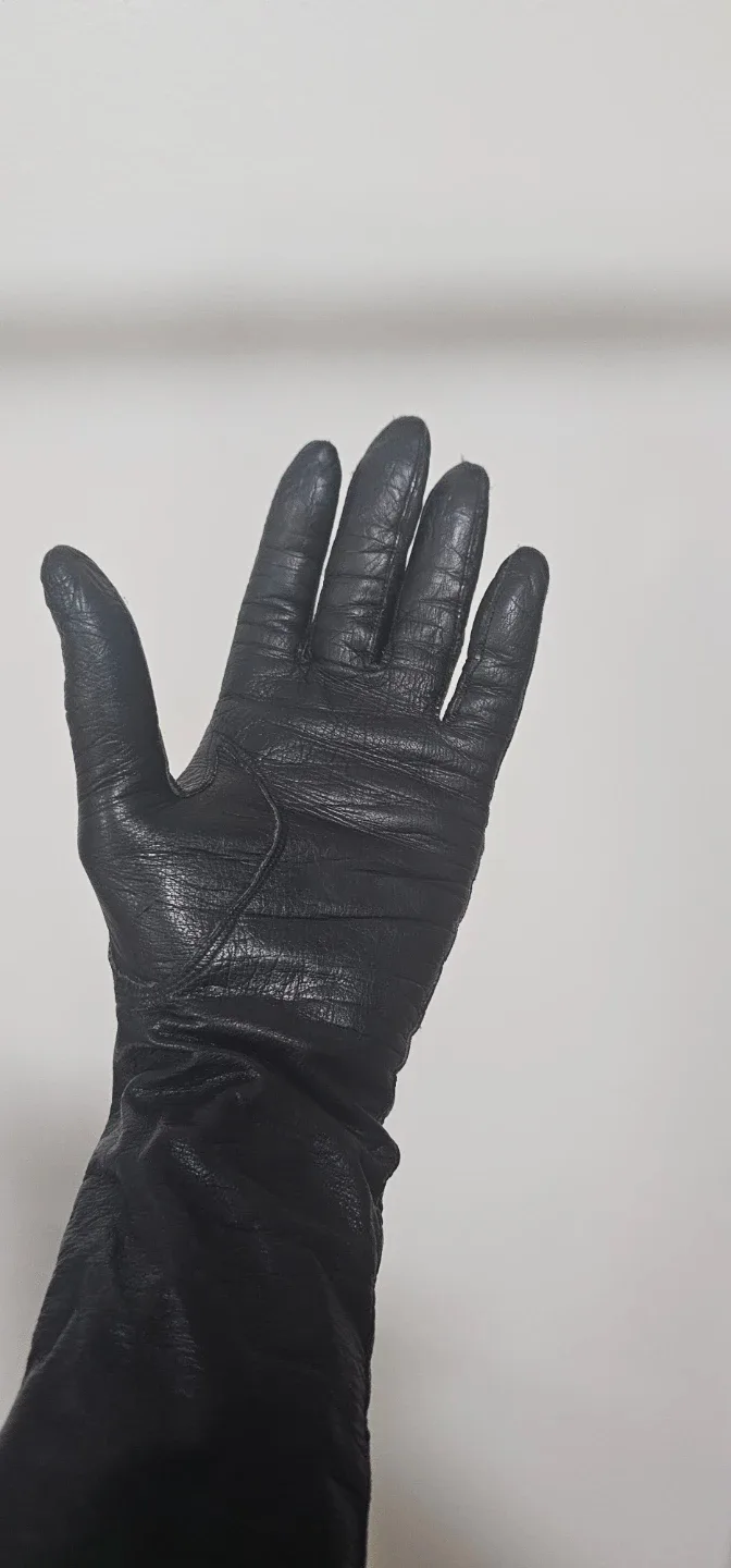 Long Leather Gloves - Black image indicator(7)