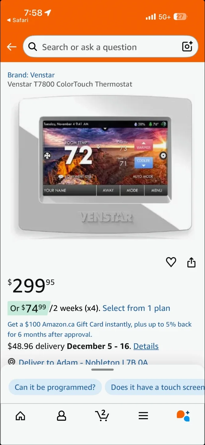 Venstar ColorTouch T7850 Thermostat image indicator(5)