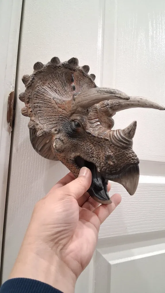 Hyper Realistic Home DECORATION, Triceratops Dinosaur Puppets image indicator(2)