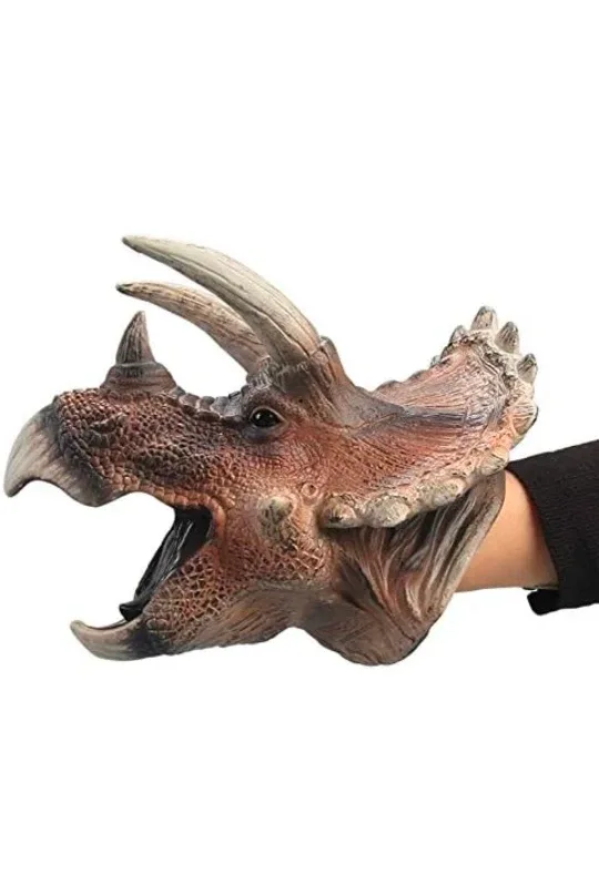 Hyper Realistic Home DECORATION, Triceratops Dinosaur Puppets image indicator(8)