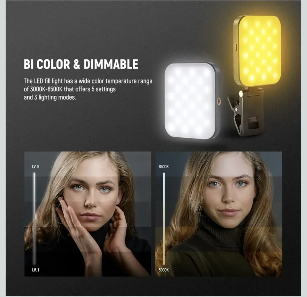 ANXRE Selfie Light - Content Creator Mobile Lighting image indicator(3)