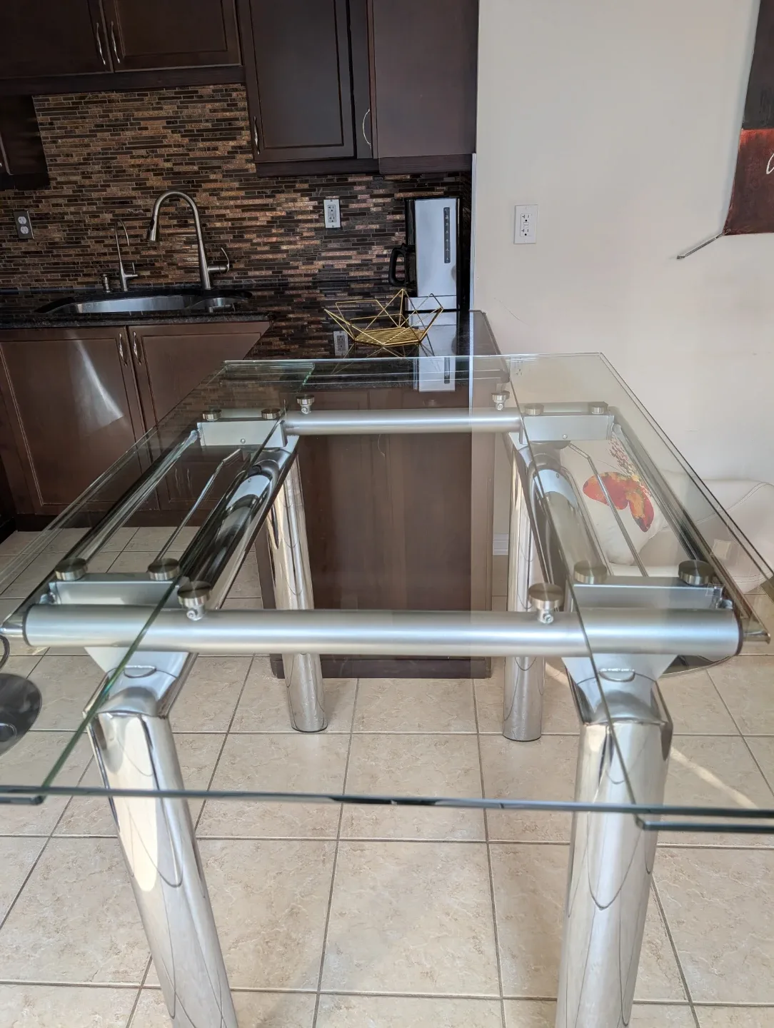 Glass Top Dining Table with Chrome Legs image indicator(5)