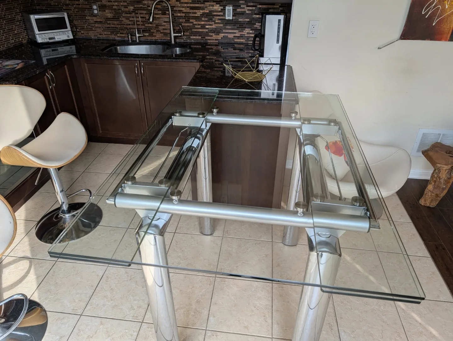 Glass Top Dining Table with Chrome Legs image indicator(6)
