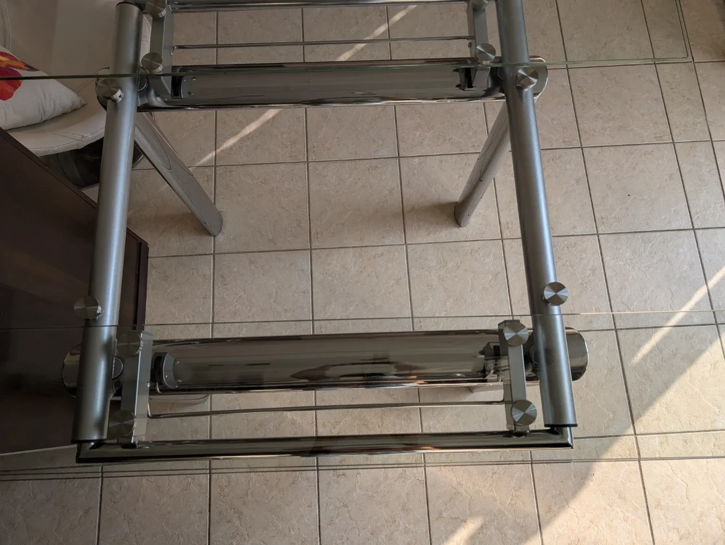 Glass Top Dining Table with Chrome Legs image indicator(9)