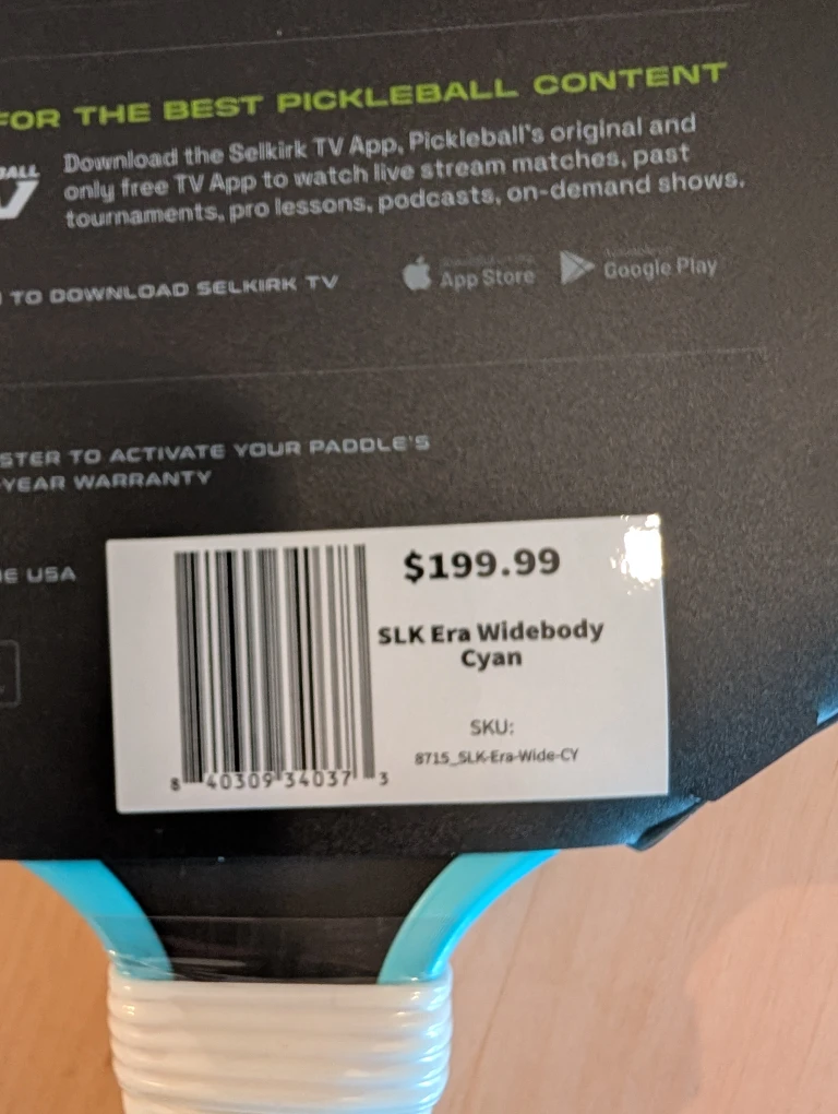 New SLK Era Widebody Cyan Pickleball Paddle - BRAND NEW! - photo 3