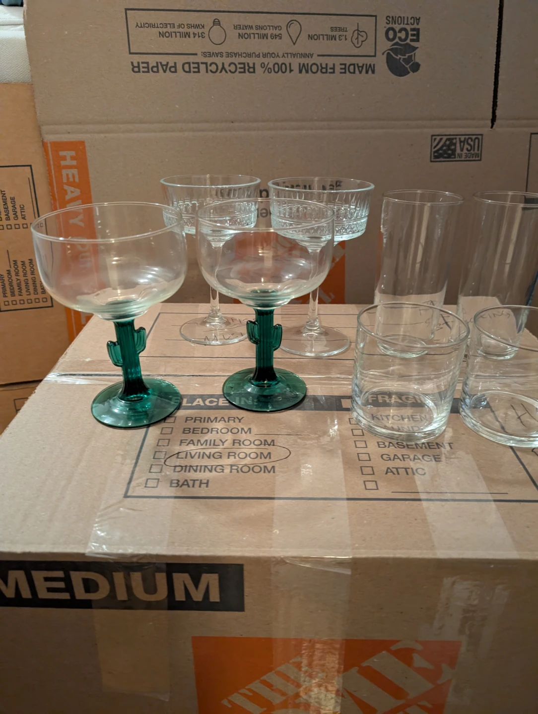 Mixed Glassware Set - Cactus Stem Wine Glasses - photo 2