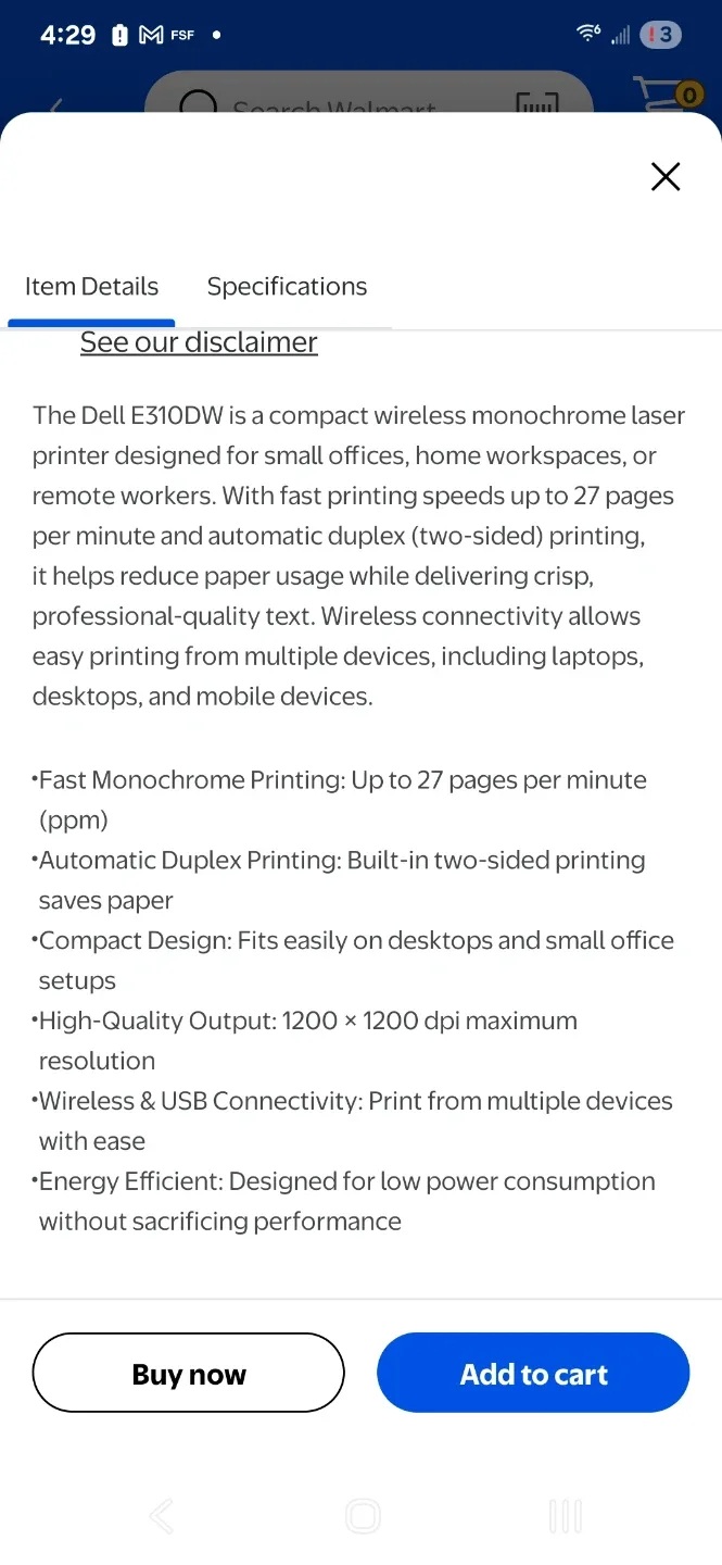 🥕Dell E310dw Wireless Monochrome Laser Printer image indicator(2)