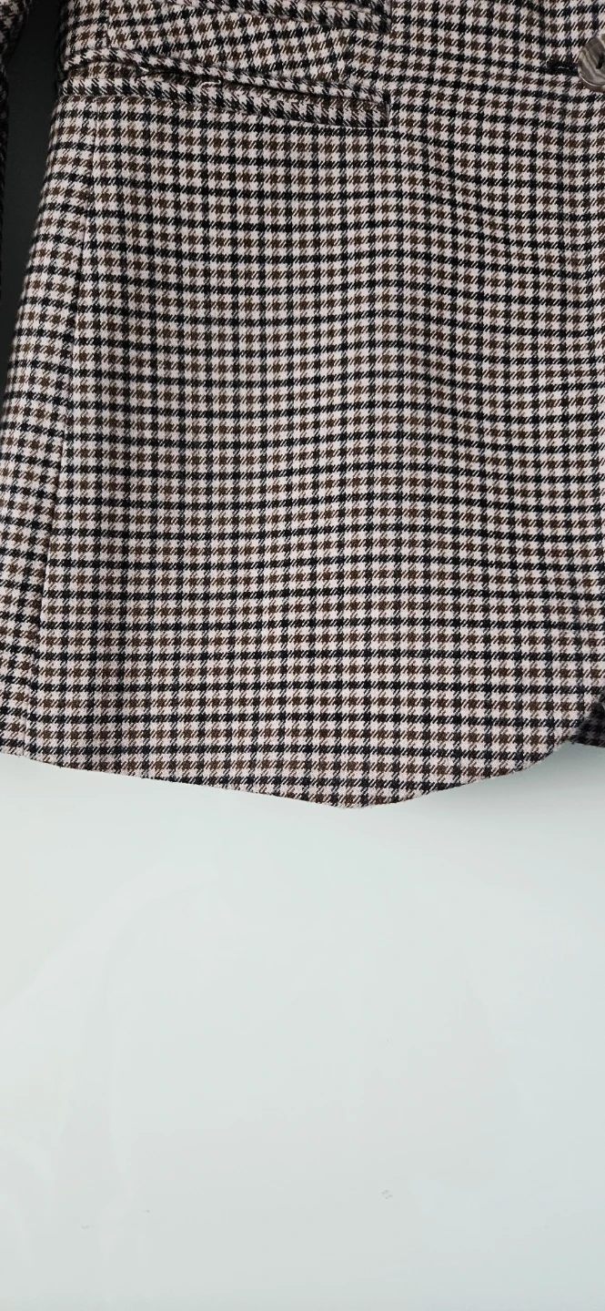 NEGOTIABLE - H&M Women's Brown and Black Checked Blazer Size 6 - photo 5