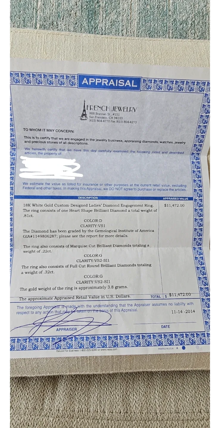 .81 Carat VS1 Heart Cut Diamond Ring with Marquis diamonds image indicator(6)