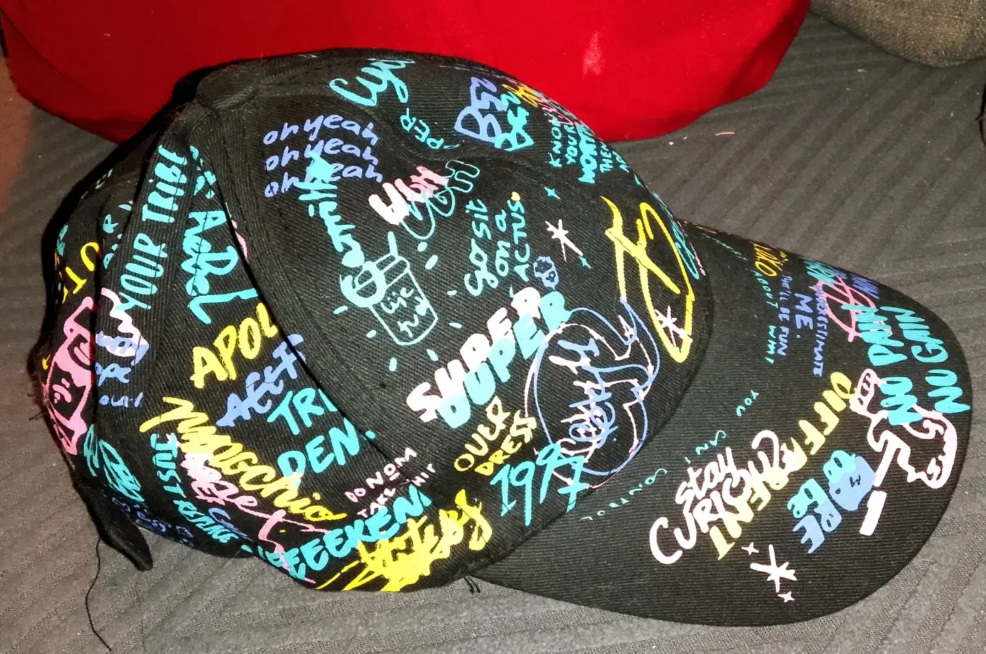 NEVER WORN - Black Graffiti Baseball Cap image indicator(3)