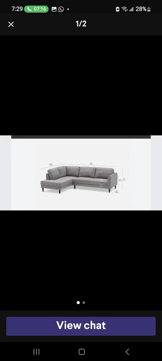 Free delivery Grey Sectional Sofa