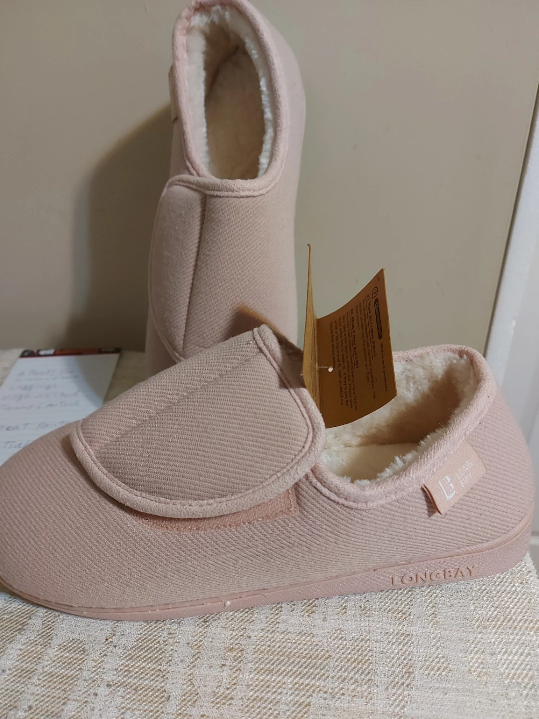 Longbay Women's Pink Adjustable Slippers - Size 9 - photo 2