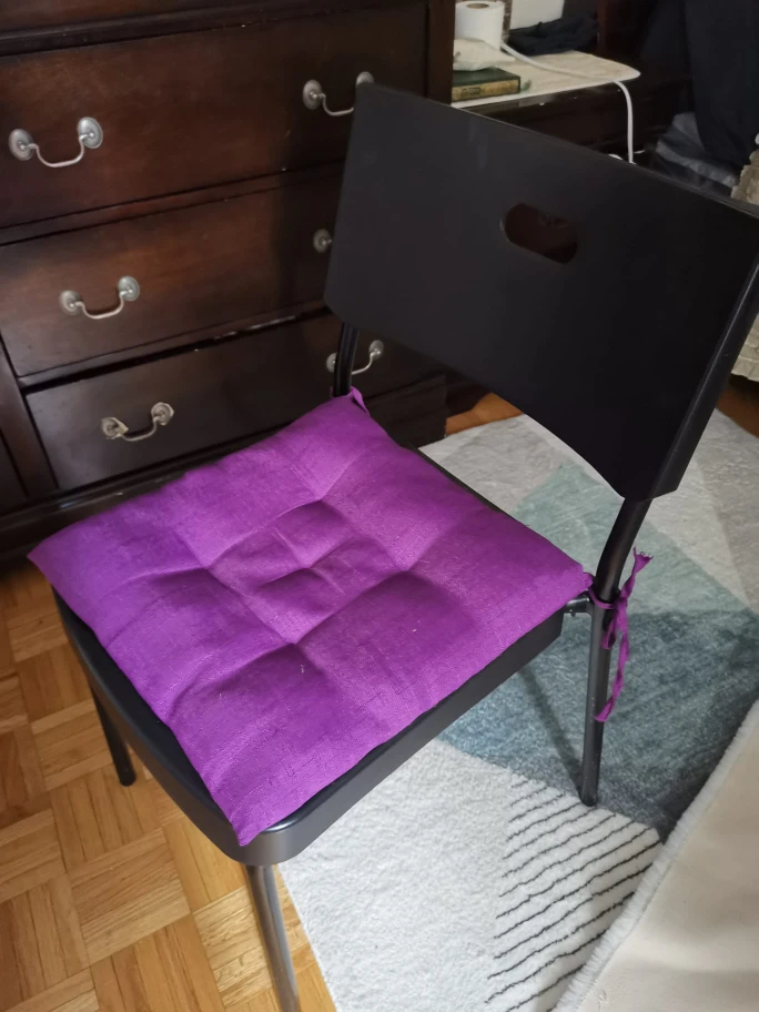 IKEA Herman Chair with Purple Cushion