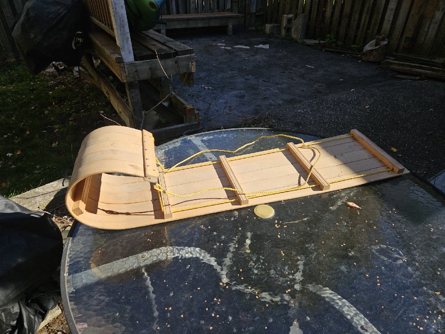 Vintage Wooden Toboggan Sled