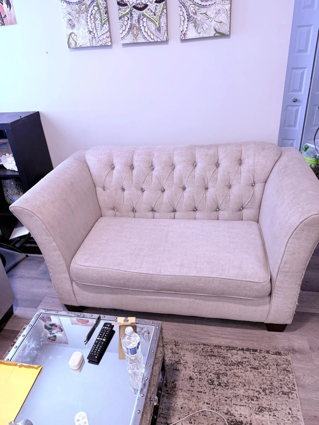 Beige Tufted Sofa - photo 2
