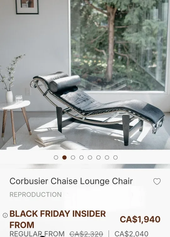 Le Corbusier LC4 Chaise Lounge - Black Leather image indicator(2)