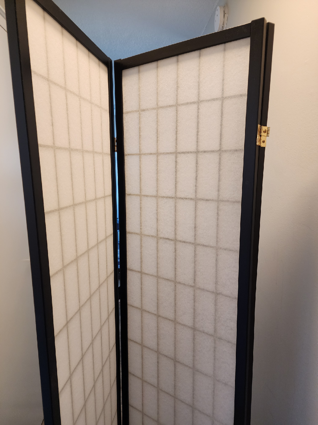 3 Panel Room Divider Screen - Black Frame - photo 5