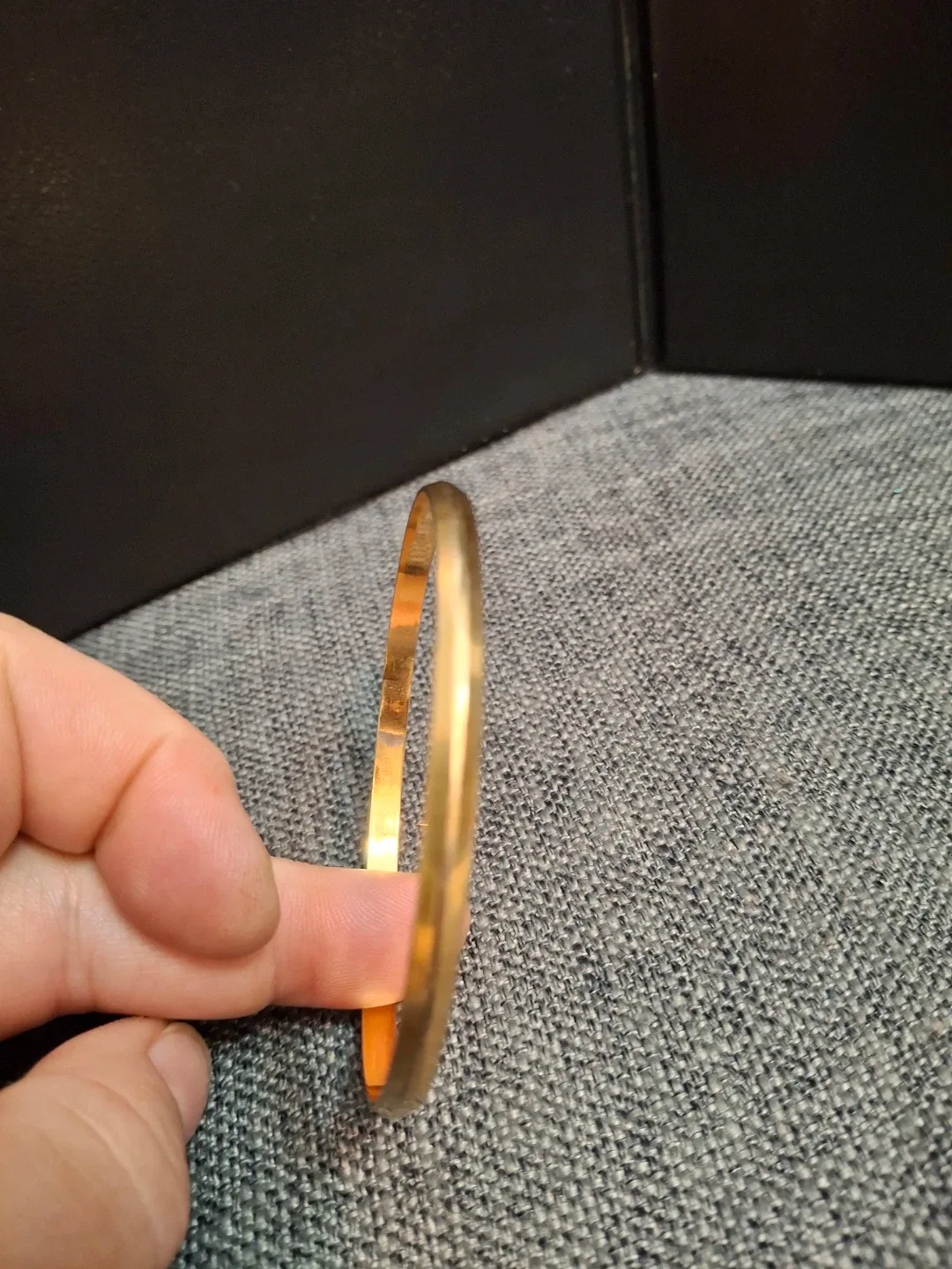 Gold Plated Bangle Bracelet - 2.5 inch diameter thumbnail