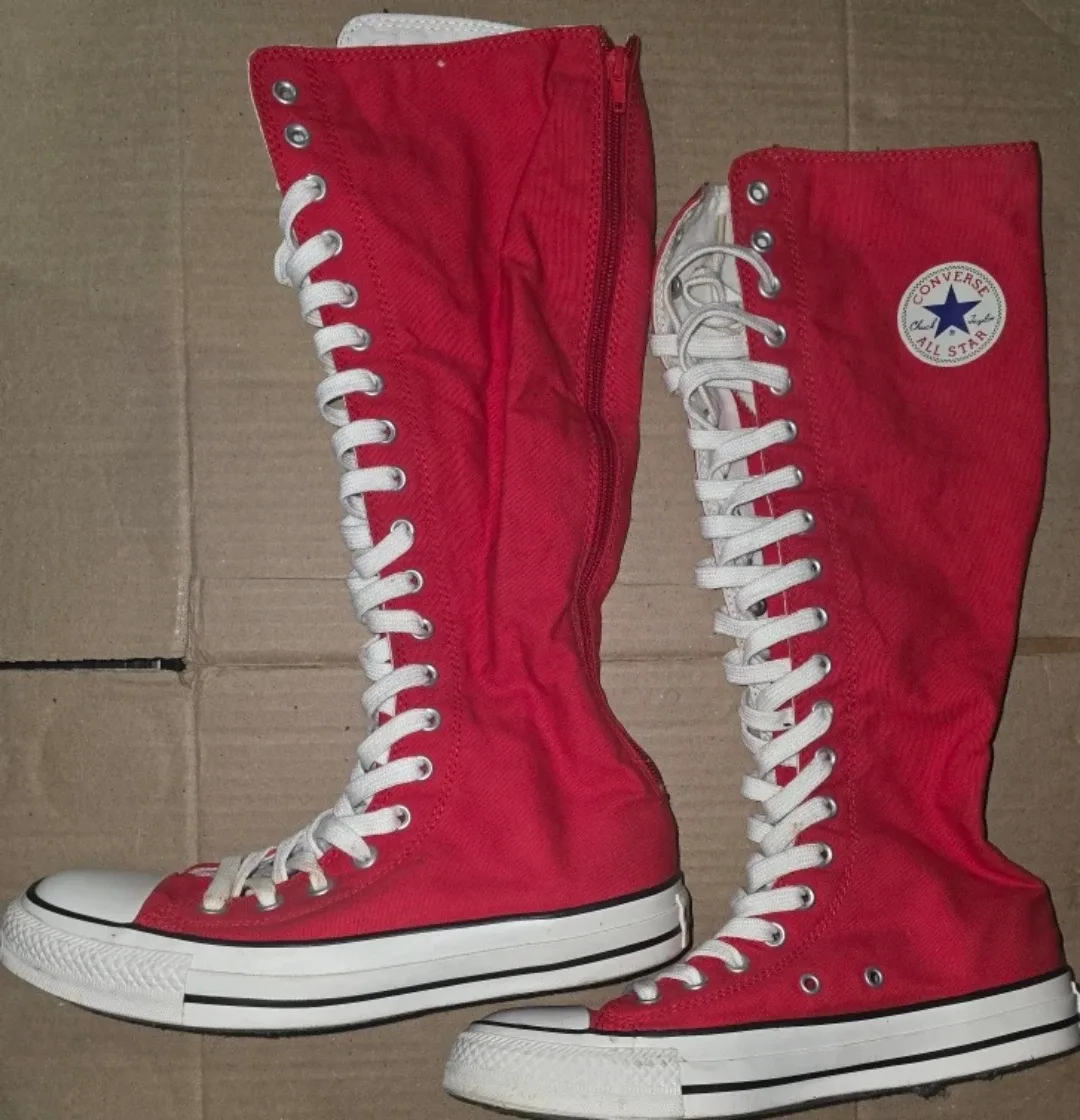 Converse All Star Knee High Red Boots image indicator(2)