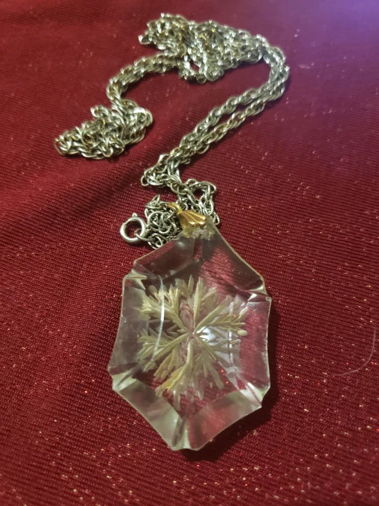 Crystal (style) Snowflake Pendant Necklace