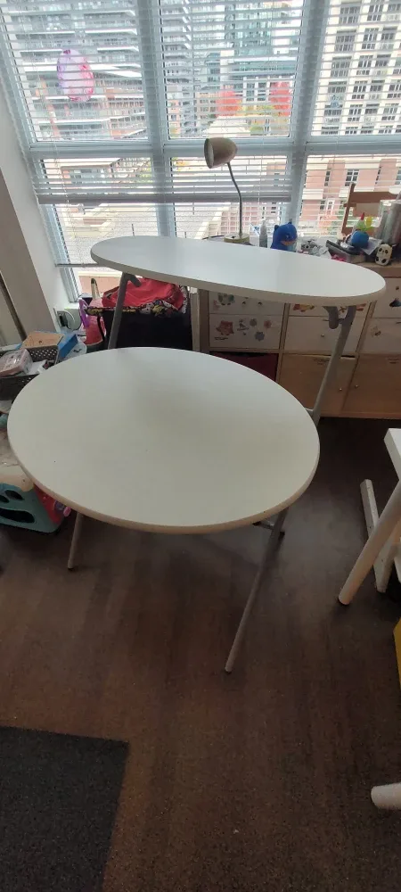 White Round Folding Table