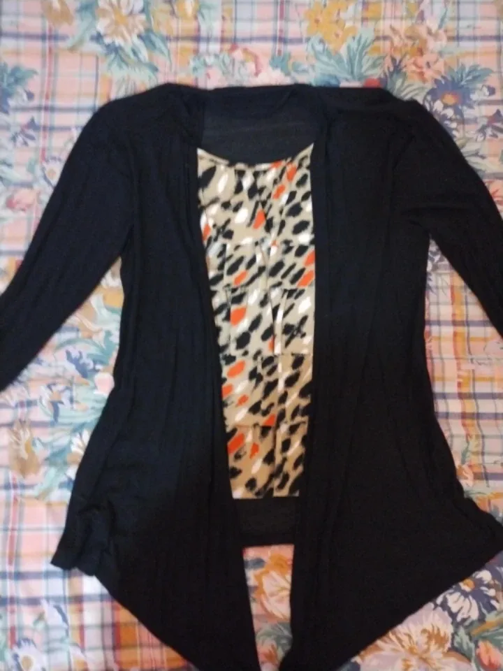Black Cardigan with Animal Print image indicator(2)