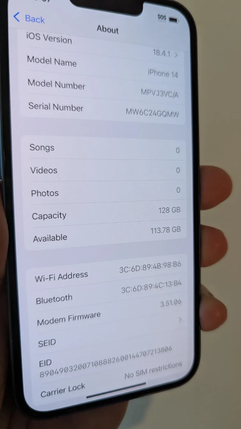 iPhone 14 - 128GB - Blue - 92% 🔋 image indicator(2)