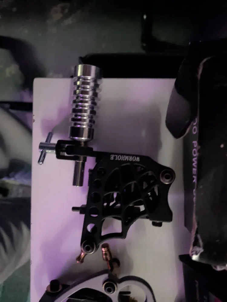 2 Tattoo Machines plus power supply with peddle image indicator(3)