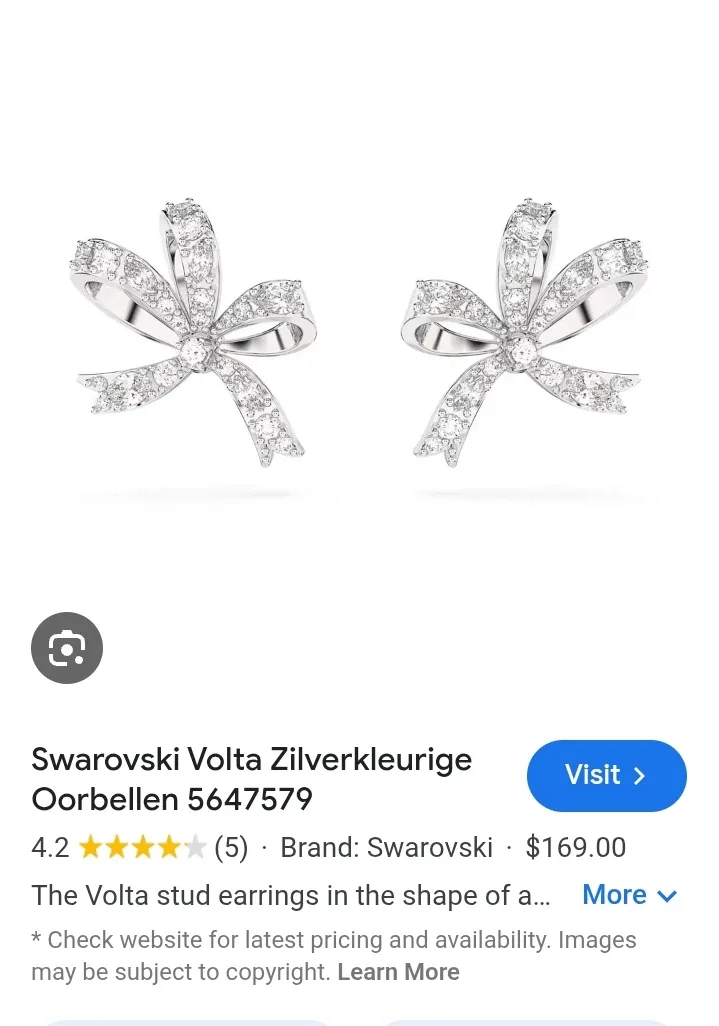 Swarovski Silver Ribbon Earrings image indicator(4)