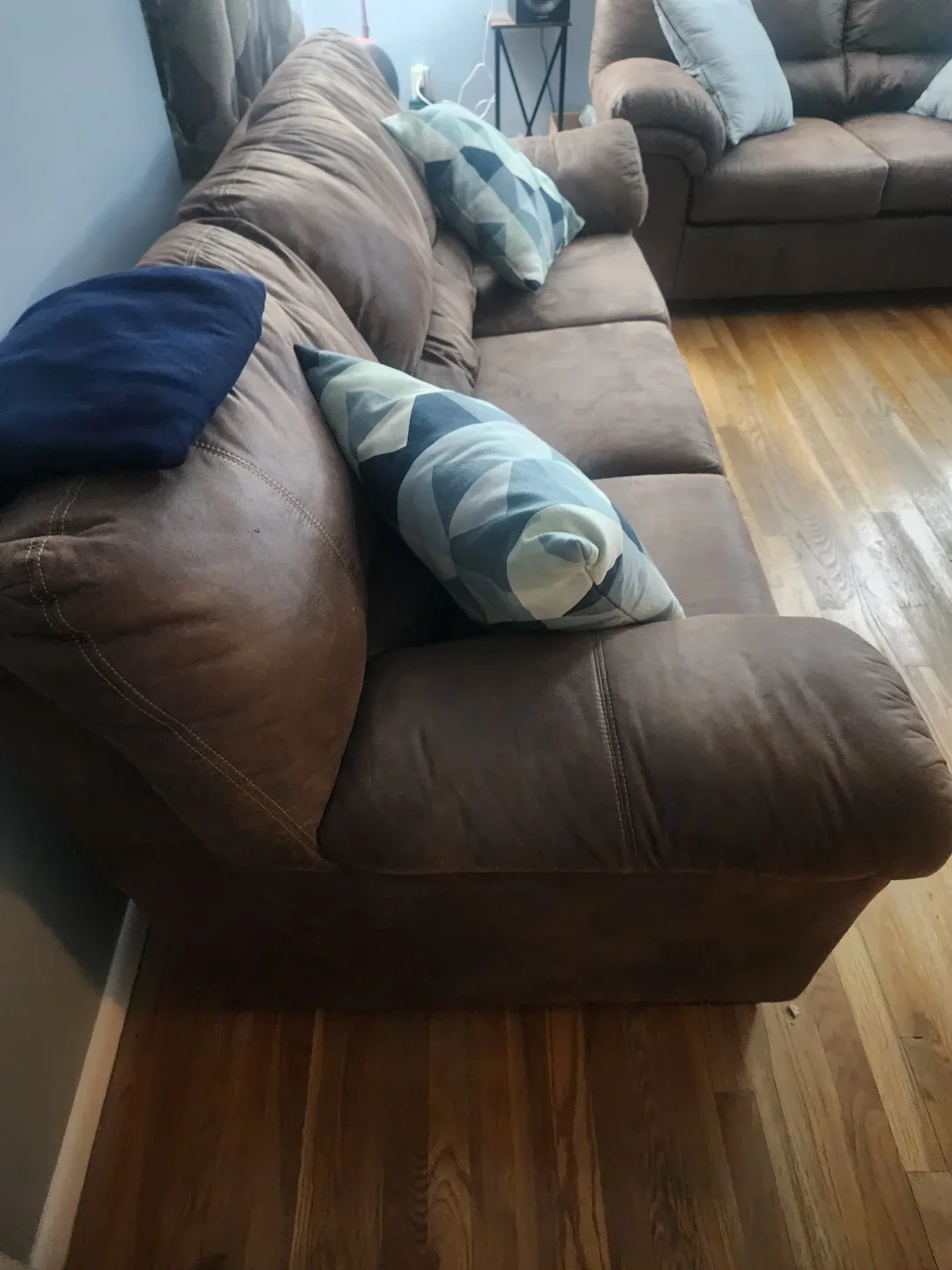 Brown Suede-Like Sofa image indicator(4)