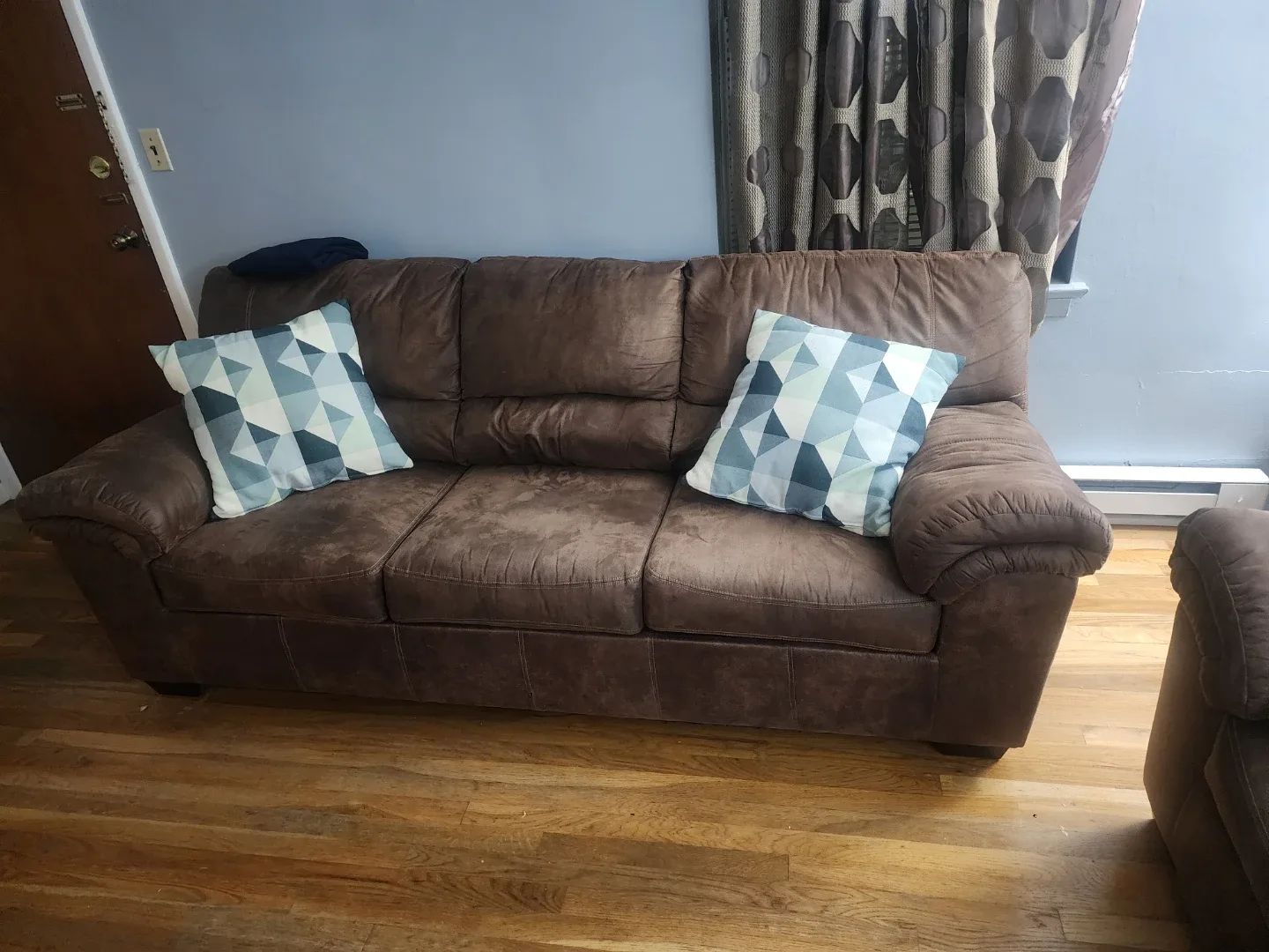 Brown Suede-Like Sofa image indicator(5)