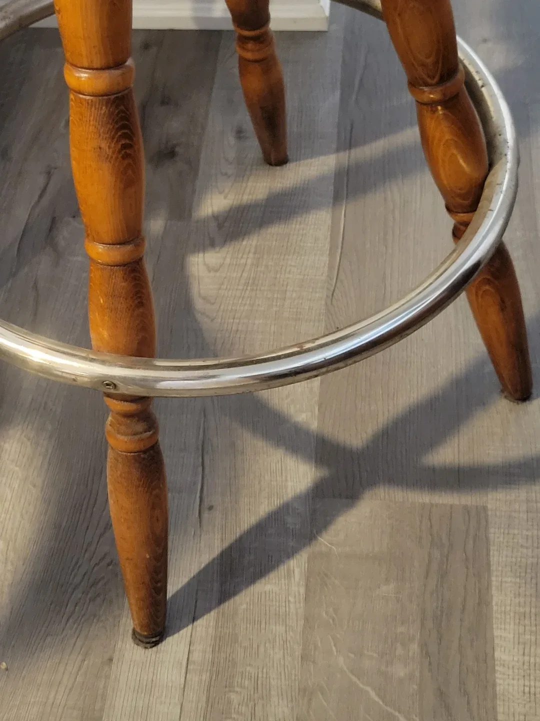 Maple Wood Swivel Bar Stool with foot ring image indicator(4)