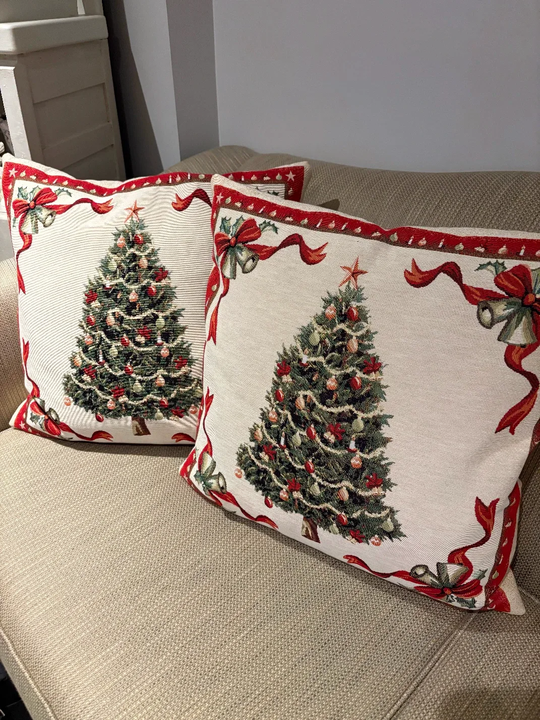 Christmas Tree Decorative Throw Pillows - Set of 2