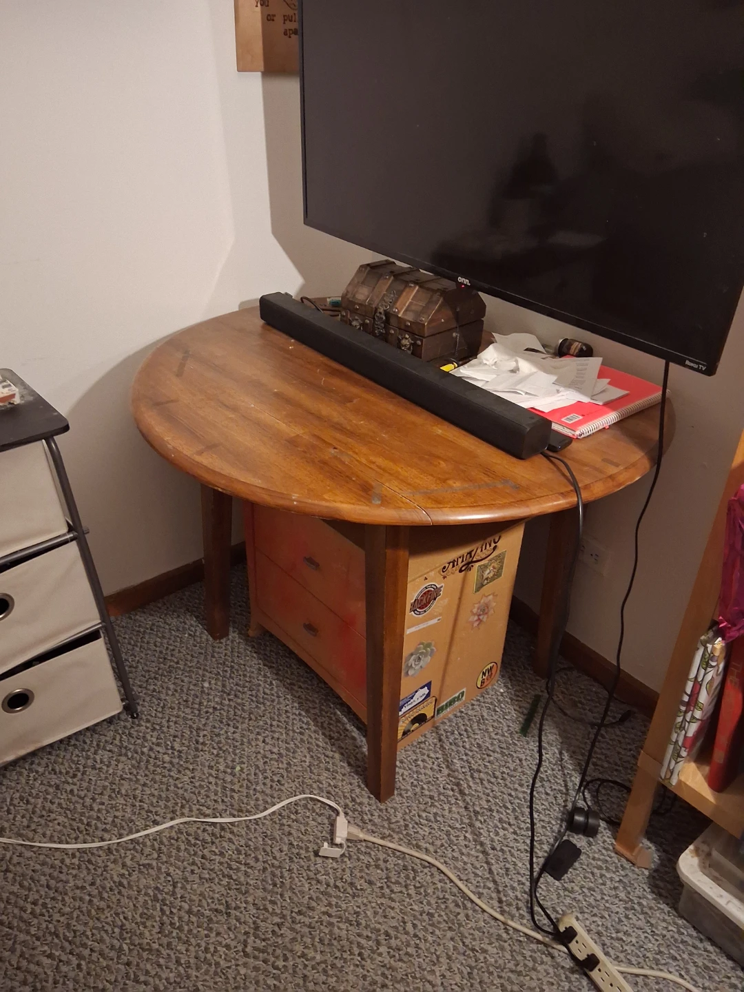 Wooden Drop Leaf Table - photo 2