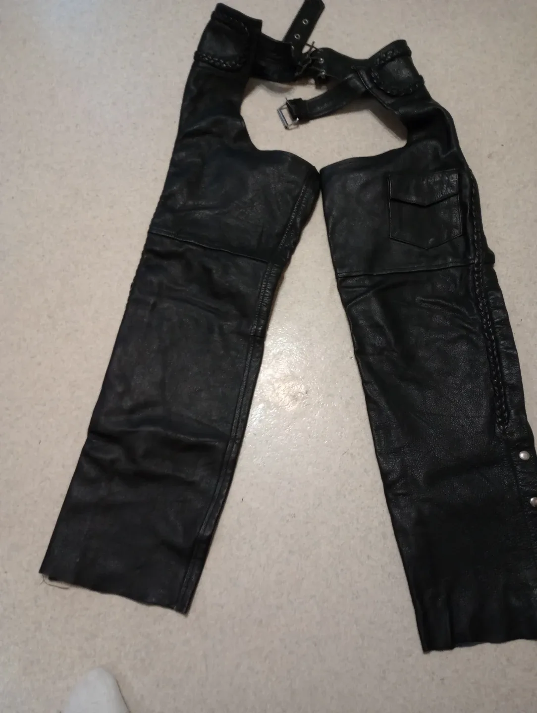 Leather Motorcycle Chaps - Black image indicator(4)