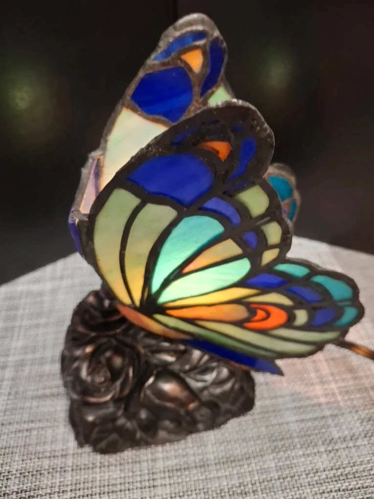 Butterfly Stained Glass Table Lamp image indicator(2)