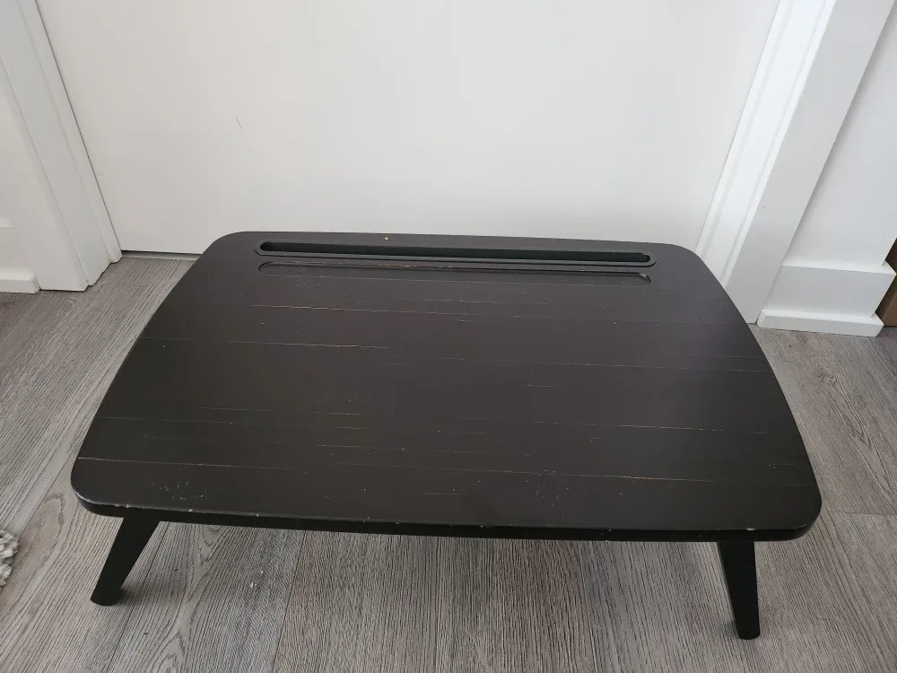Black Bed Desk with Folding Legs