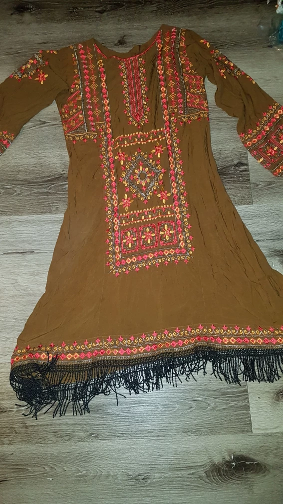 Brown Embroidered Dress - photo 3