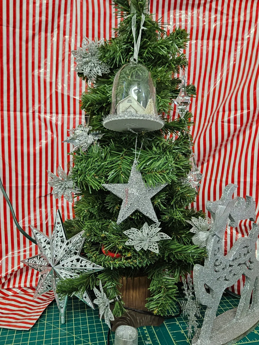 Christmas Tree with Silver Ornaments